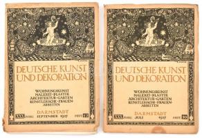 1927 Deutsche Kunst und Dekoration, 30. évfolyam, 10. és 12. füzet, sérült borítóval, német nyelven