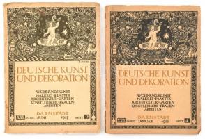 1926-1927 Deutsche Kunst und Dekoration, 29. és 30. évfolyam, 4. és 9. füzet, sérült borítóval, német nyelven