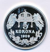 DN "Királyi koronák - I. Béla / 5 korona 1909" Ag emlékérem tanúsítvánnyal (20g/0.999/38,6...