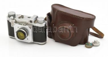 Altissa Altix I 24x24 mm kamera Laack Pololyt 1:3,5/3,5 cm objektívvel, sérült bőrtokban színszűrővel / in damaged leather case