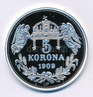 DN "Királyi koronák - Ottó / 5 korona 1909" Ag emlékérem tanúsítvánnyal (20g/0.999/38,61mm...