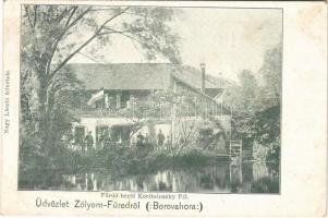 Zólyom, Zvolen; Zólyomfüred (Füred), Boróka-erdő kastély. Fürdő bérlő Koritsánszky Pál. Nagy László felvétele / Borováhora (Borová hora) / forest villa