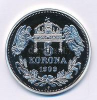 DN "Királyi koronák - II. Károly / 5 korona 1909" Ag emlékérem tanúsítvánnyal (20g/0.999/3...