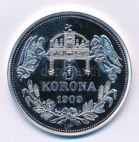 DN "Királyi koronák - I. Géza / 5 korona 1909" Ag emlékérem tanúsítvánnyal (20g/0.999/38,6...