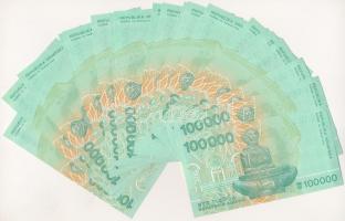 Horvátország 1993. 100.000D (23x) sorszámkövetők "B6300628 - B6300655" T:I- 
Croatia 1993...