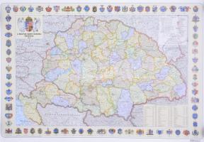 2004 A Magyar Szent Korona országai - 1914, kihajtható térkép, reprint, 1: 1 600 000, Topográf Térképészeti Kft., 50x70 cm
