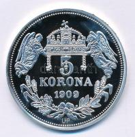 DN "Királyi koronák - III. István / 5 korona 1909" Ag emlékérem tanúsítvánnyal (20g/0.999/...