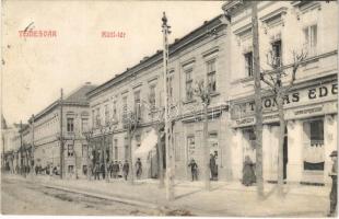 1910 Temesvár, Timisoara; Küttl tér, Thomas Ede cukrászdája, Gerő Manó és Wolf Mihály üzletei / square, cake shop, confectionery, shops