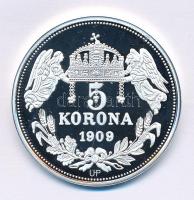 DN "Királyi koronák - II. Lajos / 5 korona 1909" Ag emlékérem tanúsítvánnyal (20g/0.999/38...