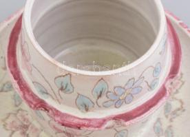 H. Rahmer Mária (1911-1998): kerámia pipa- és dohánytartó, mázas, jelzett, m: 16 cm