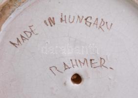 H. Rahmer Mária (1911-1998): kerámia pipa- és dohánytartó, mázas, jelzett, m: 16 cm