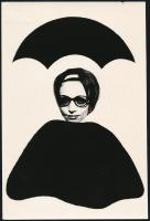 cca 1974 Kolláth Mária: Pelerin, feliratozott vintage fotóművészeti alkotás, a magyar fotográfia avantgarde korszakából, 24x16 cm