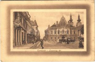 Temesvár, Timisoara; Losonczy tér, gyógyszertár, üzletek / square, pharmacy, shops (EK)