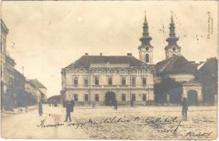 1903 Temesvár, Timisoara; Losonczy tér, templom. Uhrmann Henrik 1703. / square, church. photo (fl)