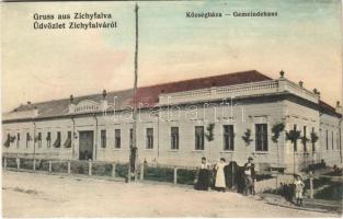 1913 Zichyfalva, Újzichyfalva, Zichydorf, Plandiste; községháza / Gemeindehaus / town hall (EK)