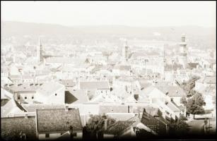 cca 1930 Sopron, Kerny István (1879-1963) budapesti fotóművész hagyatékából, 13 db vintage NEGATÍV, ...