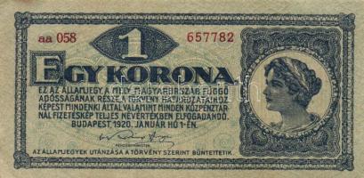 1920. 1K(3x) egymásutáni sorszámokkal T:I-