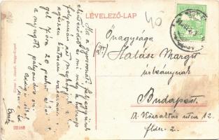 Nagyenyed, Aiud; városháza, lovaskocsik. Cirner I. József kiadása / town hall, horse carts (Rb)