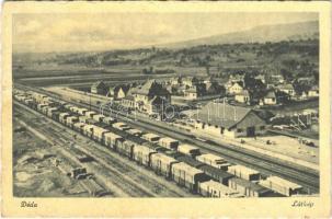 1944 Déda, vasútállomás, faszállító vagonok / railway station, timber transporting wagons (EK)