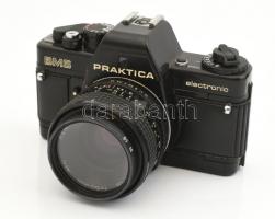 Pralktica BMS fényképezőgép Pentacon 1,8/50mm objektívvel sérült bőr tokkal