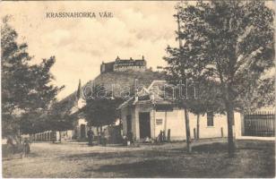 1922 Krasznahorkaváralja, Krásnohorské Podhradie; vár, üzlet. D.K.E. / Hrad Krásna Horka / castle, shop