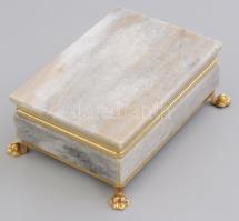 Műmárvány díszdoboz, jó állapotban, 13,5x9,5x5 cm