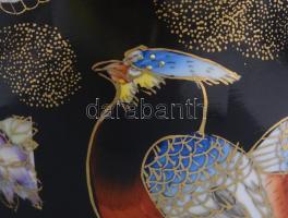 Kínai porcelán váza, kézzel festett, jelzett, kis kopásokkal, m:  36 cm