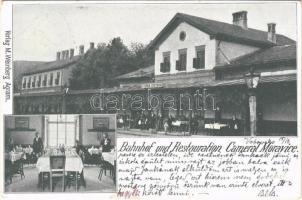 Moravice, Cameral-Moravice; vasútállomás, vasúti étterem belső.M. Weinberg / railway station, railway restaurant interior + "FIUME-ZÁGRÁB 64. SZ." mozgóposta (EB)