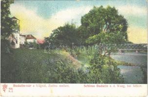 1915 Zsolna, Zilina; Hrad Budatín / Budatin vára a Vágnál, híd. Feitzinger Ede 1904/14. 628. A.J. / Schloss Budatin a. d. Waag bei Sillein / castle, Váh river, bridge (EB)