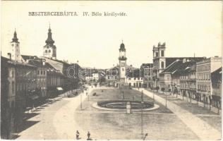 1919 Besztercebánya, Banská Bystrica; IV. Béla király tér, templomok, Ehrenwald Gyula, Strelinger Jakab, Schäffer J. József, Stroll üzlete. Machold F. kiadása / square, shops, churches