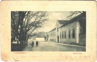 1915 Vágújhely, Nové Mesto nad Váhom; Major utca. W. L. (?) 4592. Fábián András kiadása / street view (EM)