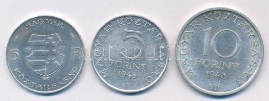 1947. 5Ft Ag "Kossuth" + 1948. 5Ft Ag "Petőfi" + 10Ft Ag "Széchenyi" T...