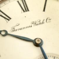 Niellos ezüst (Ag) tokos, arany betétes zsebóra szép állapotú IWC számlappal, Tavannes szerkezettel....