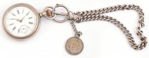 Vastag zsebóra szép állapotú számlappal, jelzés nélküli ankerjáratos szerkezettel. XIX, sz, vége műk...