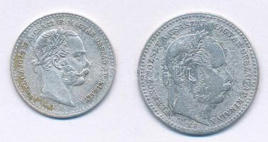 1869KB 10kr Ag + 20kr Ag "Magyar Királyi Váltó Pénz" T:1-,2,2- patina Adamo M10.1,M11.1