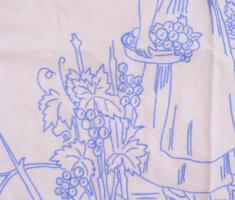 cca 1920-40 Irredenta hímzett konyhai falvédő Nagy-Magyarország térképpel, "Adtuk könnyel, vess...