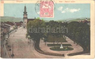 1914 Zólyom, Zvolen; Fő tér, Rákóczi szobor / main square, statue, monument (EK)