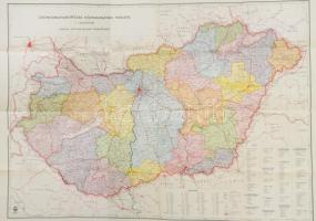 1935 Csonka-Magyarország közigazgatási térképe, 1:500.000, Bp., M. Kir. Térképészet, hajtásnyomokkal, 78x107 cm