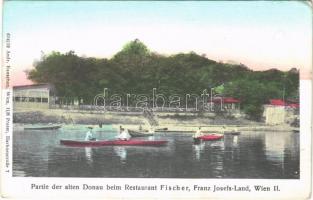 Wien, Vienna, Bécs II. Partie der alten Donau beim Restaurant Fischer, Franz Josefs Land (small tear)