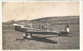 Budaörs, HA-NAA lajstromjelű M-19 típusú repülőgép, túrarepülőgép (1937-ben meghalt Dobos István rákosi pilóta Mátyásföldön a repülőgép berepülésekor történt balesetben) / Hungarian aircraft. photo (fl)