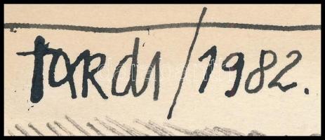 Tardi Kovács Sándor (1938-2013): Testvérek. Tus, papír, jelzett, 25x23 cm