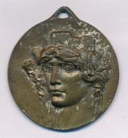 Olaszország ~1930-1940. R.F.G.I. SOC. GINN. CA ETRURIA PRATO festett Br gimnasztikai díjérem (32mm) T:2,2-  Italy ~1930-1940. R.F.G.I. SOC. GINN. CA ETRURIA PRATO painted Br gymnastics award medal (32mm) C:XF,VF