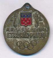 Olaszország ~1930-1940. "R.F.G.I. SOC. GINN. CA ETRURIA PRATO" festett Br gimnasztikai díj...