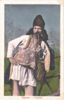 Zigeuner. No. 322. Kunstanstalt Jos. Drotleff Hermannstadt / Cigány pipával / gypsy smoking a pipe  (EK)