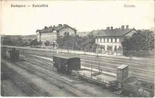1915 Budapest XI. Kelenföld, vasútállomás, vagonok (EK)