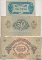 1944. 1P-100P "A Vörös Hadsereg Parancsnoksága" (6xklf), közte kétféle 1p T:III,III-