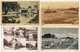 7 db RÉGI magyar város képeslap vegyes minőségben: Debrecen, Hévíz, Baja, Kalocsa, Tihany, Mezőtúr / 7 pre-1945 Hungarian town-view postcards in mixed quality