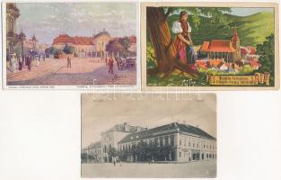 5 db RÉGI képeslap vegyes minőségben: Brassó, Pozsony, Zilah, Tátra, tábori posta / 5 pre-1945 postcards in mixed quality: Brasov, Bratislava, Zalau, Tatry, military field post