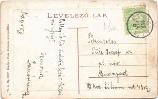 1914 Kisújszállás, Erzsébet királyné liget. W. L. Bp. 3990. Platz Ferenc kiadása (kopott sarkak / wo...