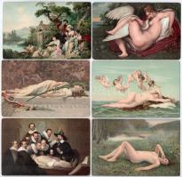 58 db RÉGI használatlan Stengel litho művész motívum képeslap jobb állapotban: erotikus lapok is / 5...